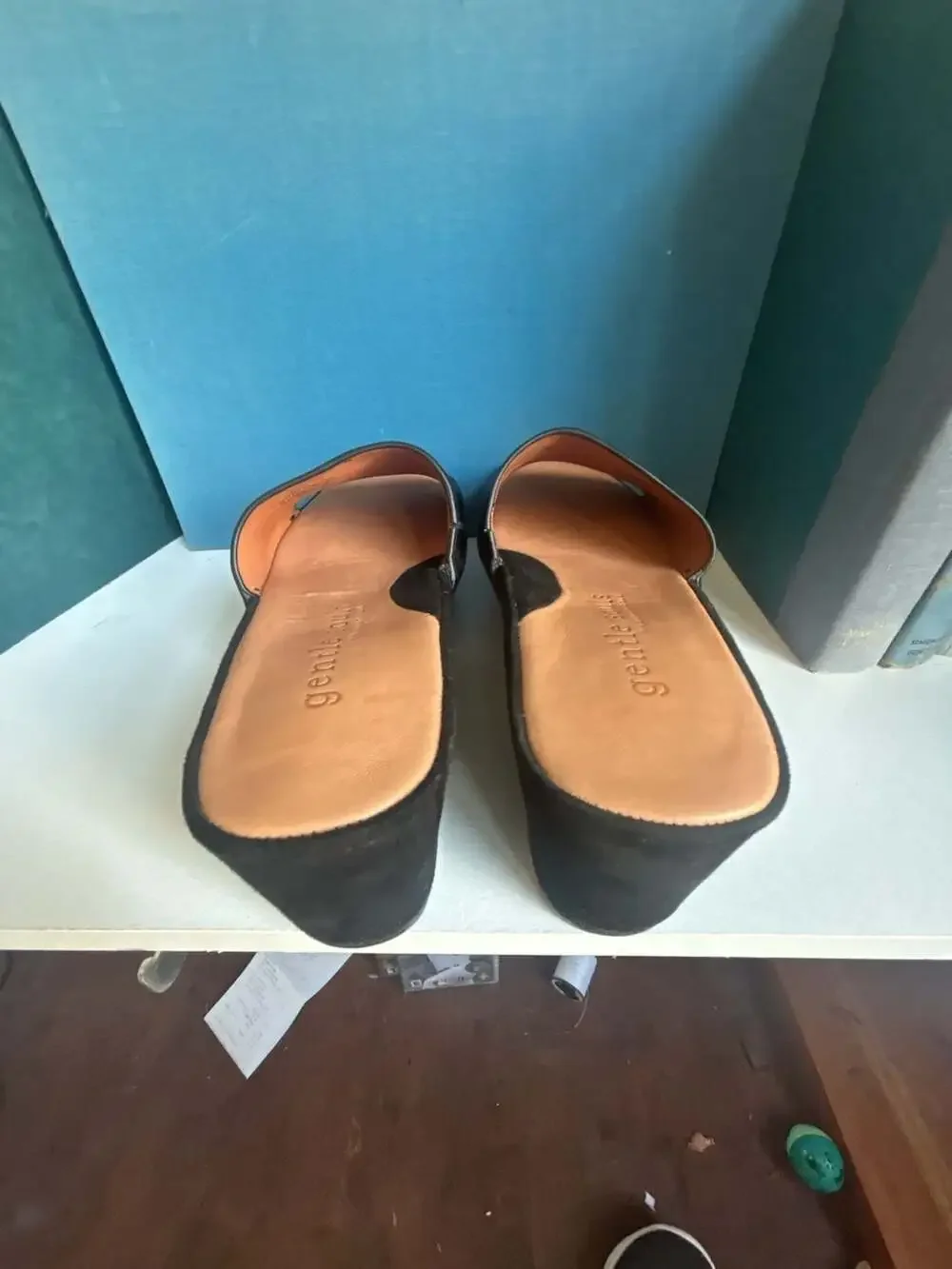 Gentle Souls Forella Leather Platform Slide Wedge Sandals